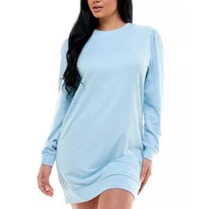 Kingston Grey Light Blue Puff Sleeve Casual T-Shirt Sweater Dress Size Medium